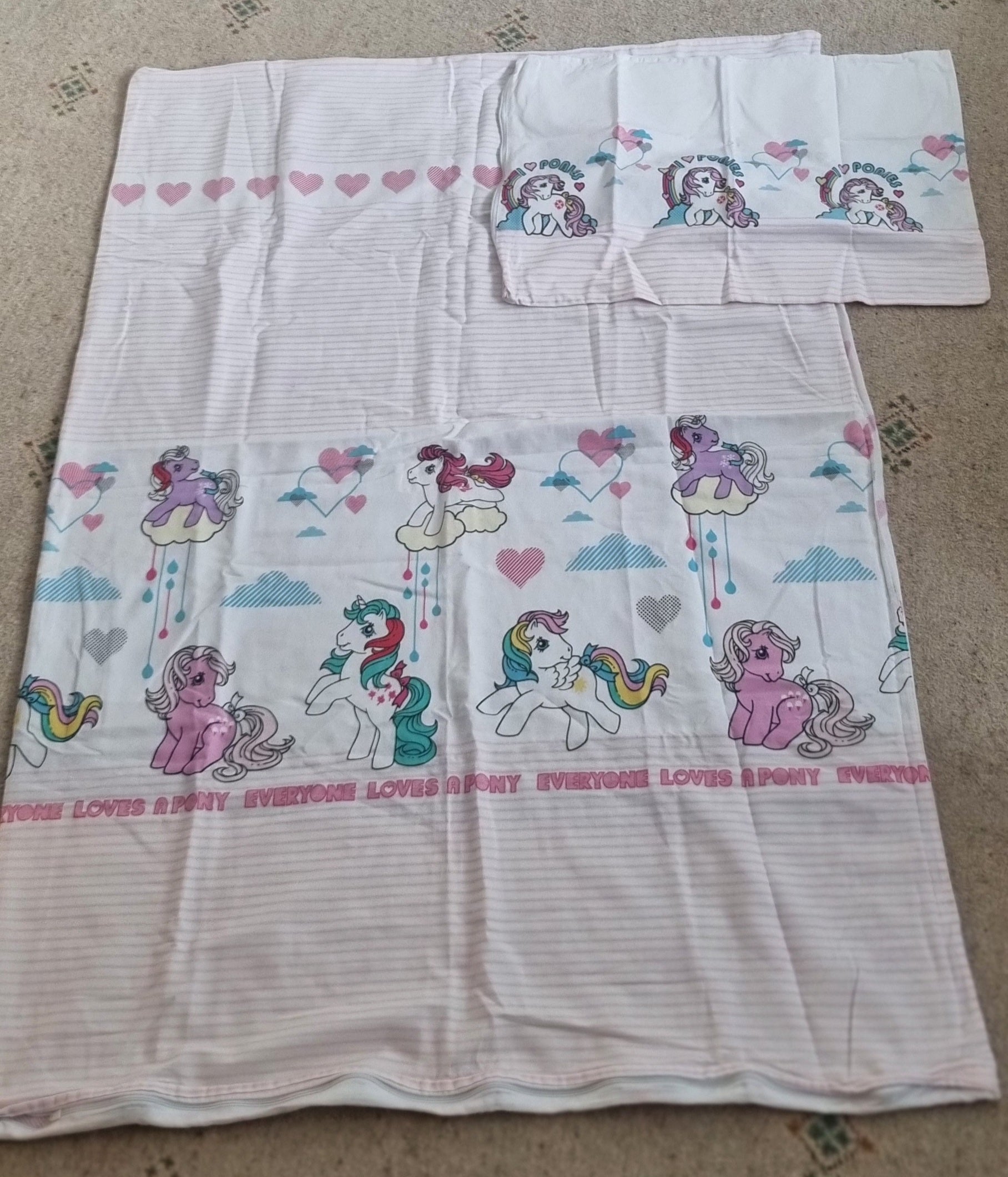 Retro Junior Cot Bed Duvet Cover Pillow Case Gaspode s Ponies